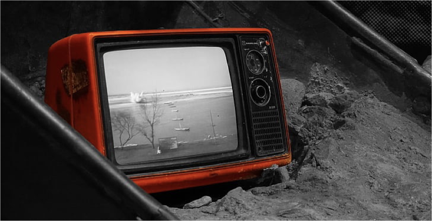 An orange television on a rocky surface

https://www.pickpik.com/television-developing-countries-building-black-and-white-red-car-109602